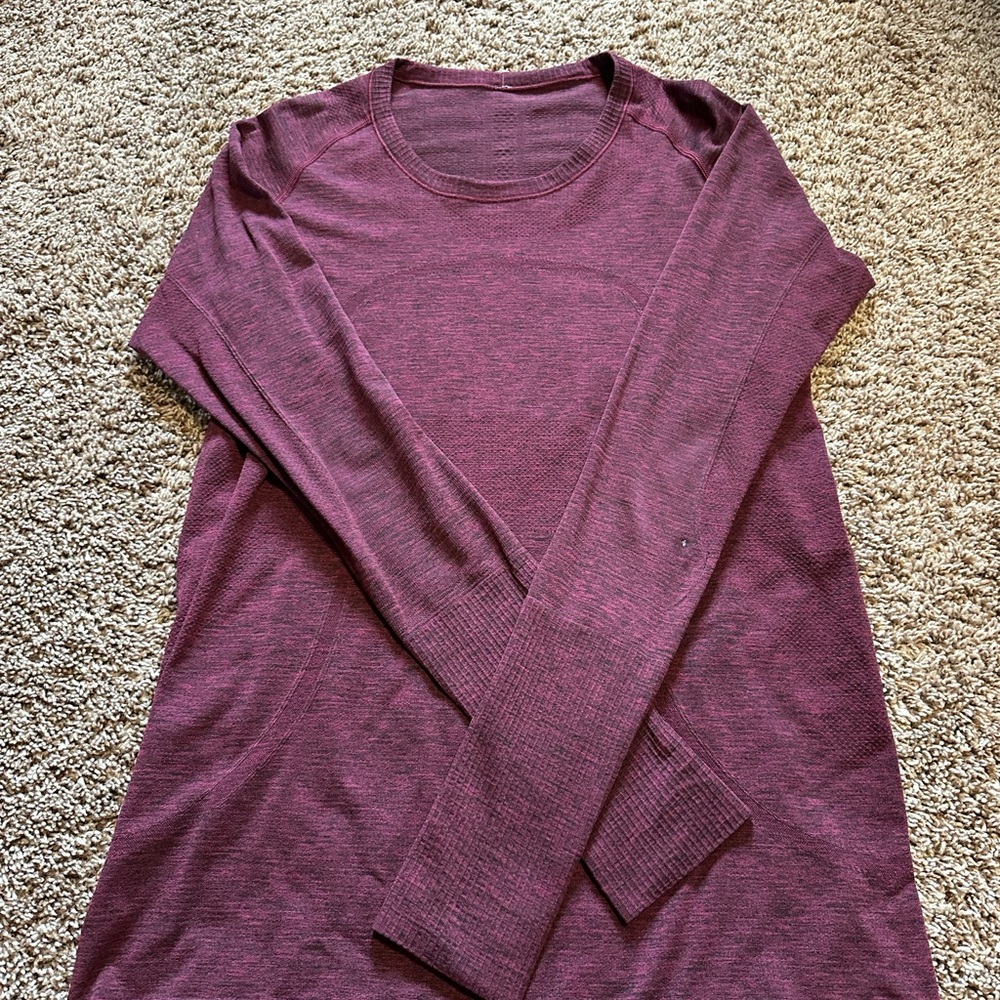 lululemon athletica Long Sleeve Top in Burgundy